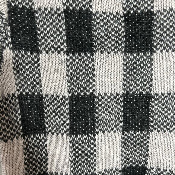For Love and Lemons Knit Sweater Dress Size Small Black Plaid - Picture 7 of 9